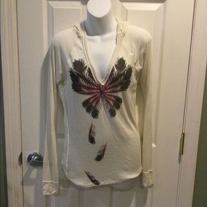 BCBGeneration hooded lightweight long sleeve pullover